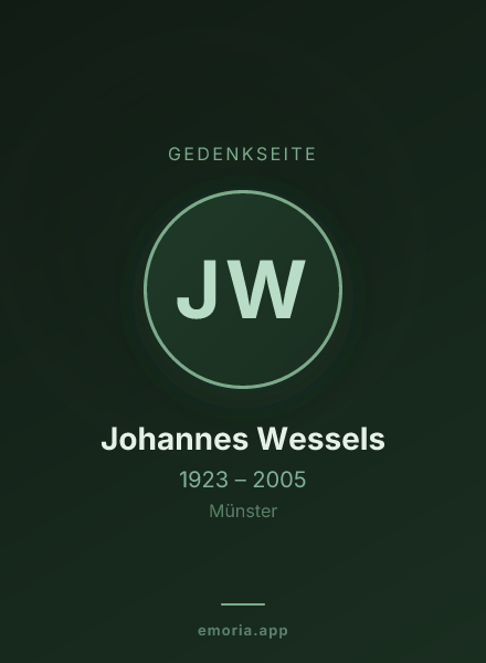 Gedenkportrait von Johannes Wessels