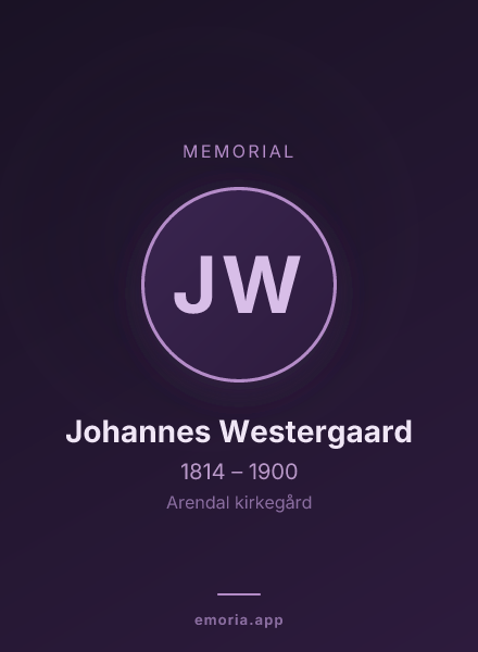 Memorial portrait of Johannes Westergaard