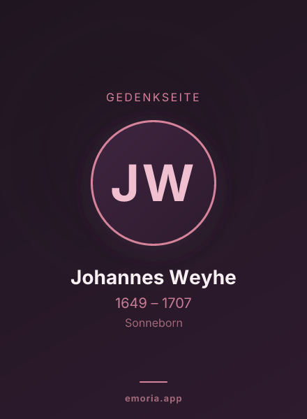 Gedenkportrait von Johannes Weyhe