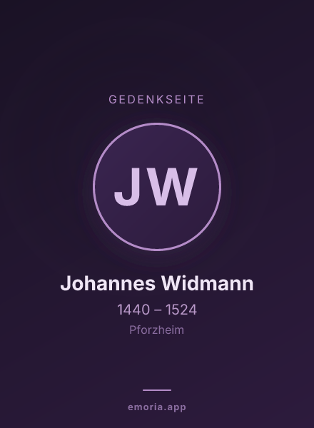 Gedenkportrait von Johannes Widmann