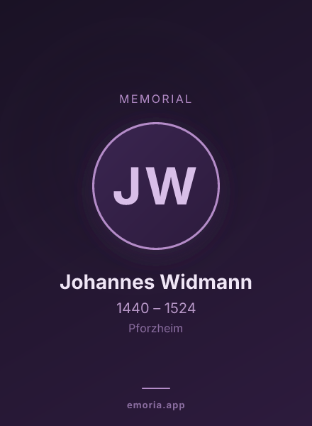 Memorial portrait of Johannes Widmann