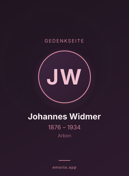 Gedenkportrait von Johannes Widmer