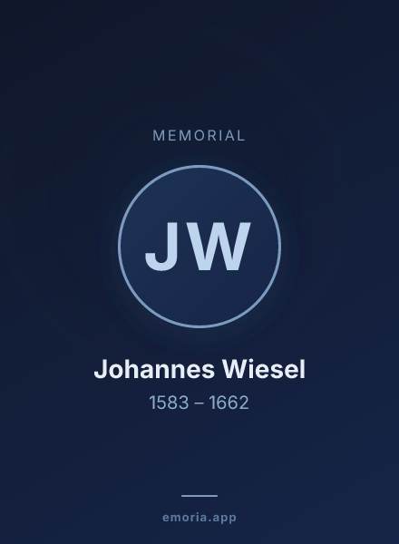 Memorial portrait of Johannes Wiesel