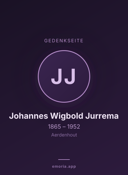 Gedenkportrait von Johannes Wigbold Jurrema