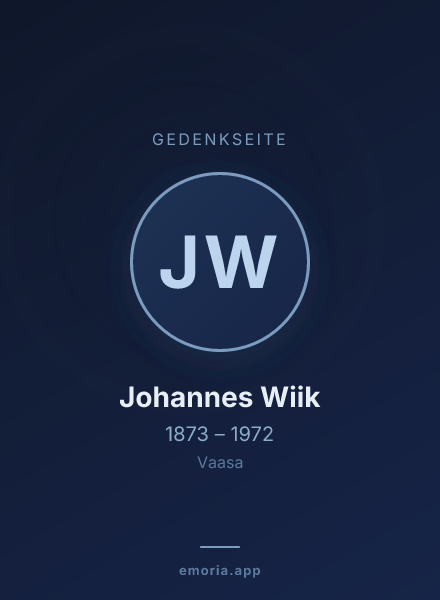 Gedenkportrait von Johannes Wiik