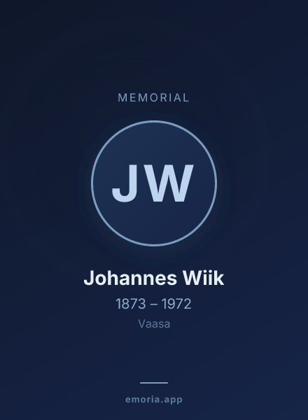 Memorial portrait of Johannes Wiik