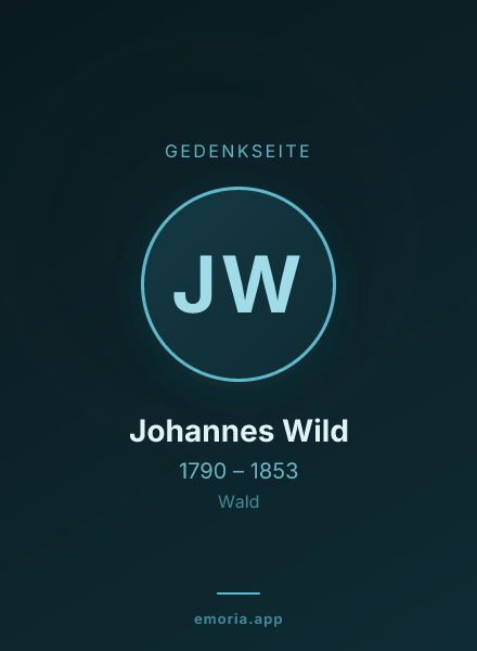Gedenkportrait von Johannes Wild