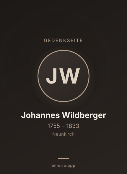 Gedenkportrait von Johannes Wildberger