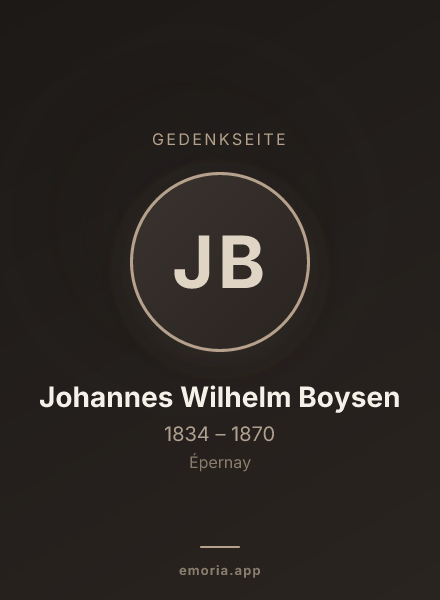 Gedenkportrait von Johannes Wilhelm Boysen