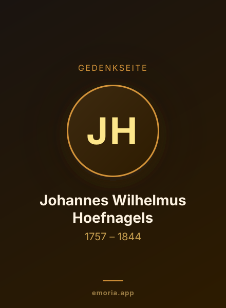 Gedenkportrait von Johannes Wilhelmus Hoefnagels