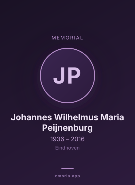 Memorial portrait of Johannes Wilhelmus Maria Peijnenburg