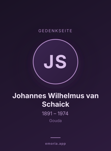 Gedenkportrait von Johannes Wilhelmus van Schaick