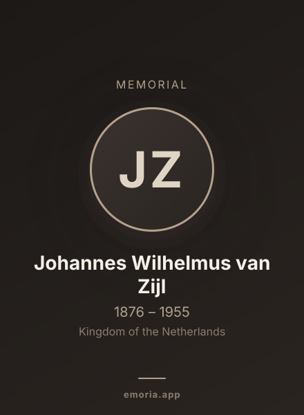 Memorial portrait of Johannes Wilhelmus van Zijl
