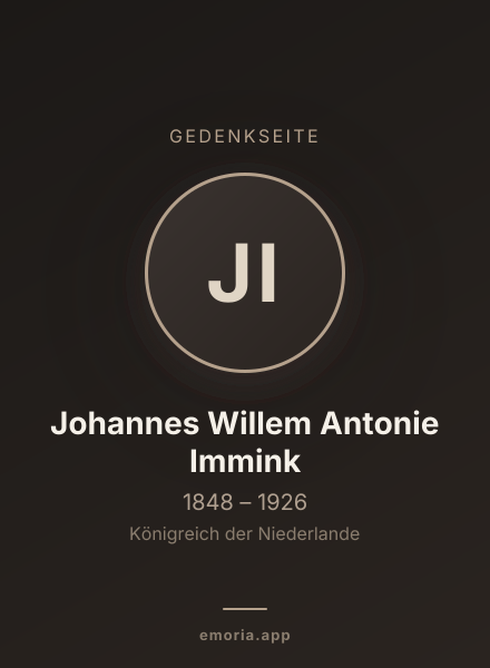 Gedenkportrait von Johannes Willem Antonie Immink