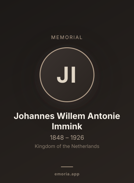 Memorial portrait of Johannes Willem Antonie Immink
