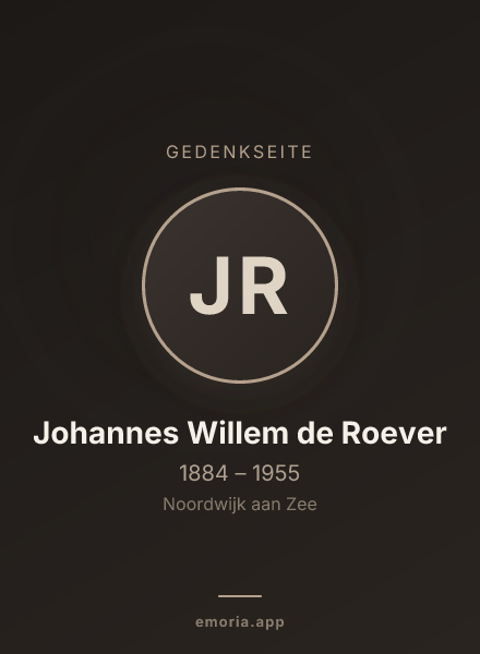 Gedenkportrait von Johannes Willem de Roever