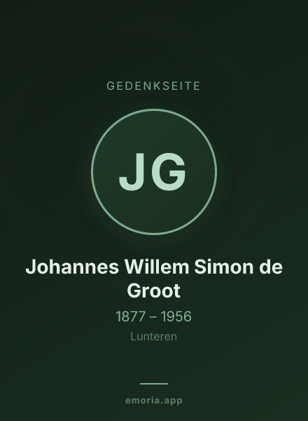 Gedenkportrait von Johannes Willem Simon de Groot