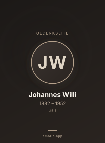 Gedenkportrait von Johannes Willi