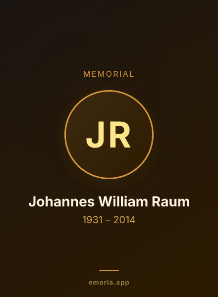 Memorial portrait of Johannes William Raum