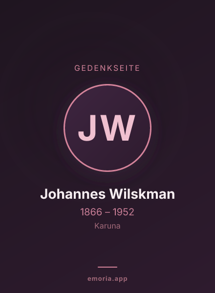 Gedenkportrait von Johannes Wilskman
