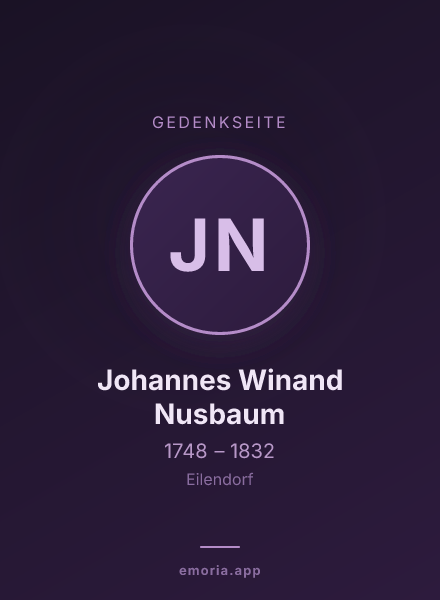 Gedenkportrait von Johannes Winand Nusbaum