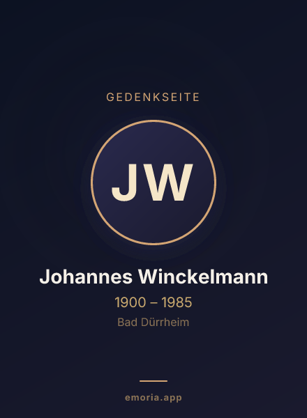Gedenkportrait von Johannes Winckelmann