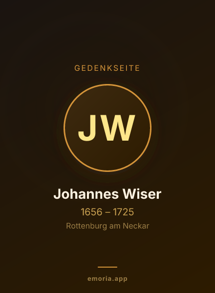 Gedenkportrait von Johannes Wiser