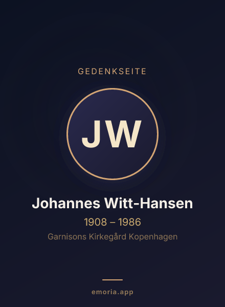 Gedenkportrait von Johannes Witt-Hansen