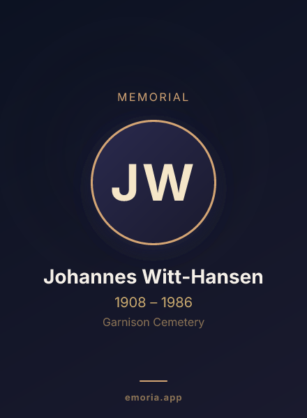 Memorial portrait of Johannes Witt-Hansen