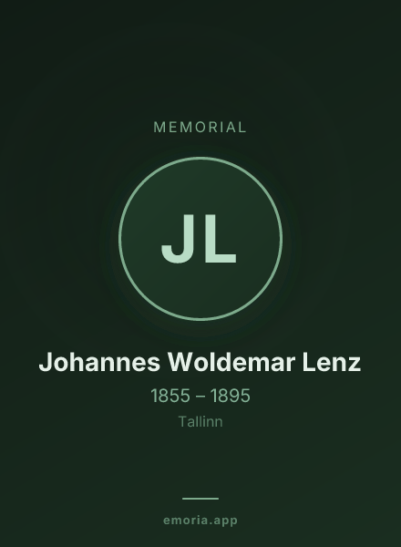 Memorial portrait of Johannes Woldemar Lenz