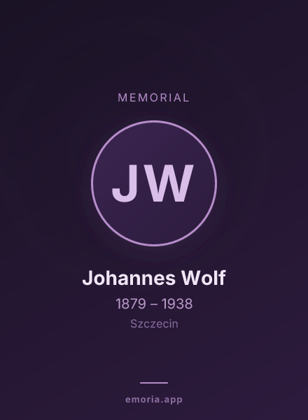 Memorial portrait of Johannes Wolf