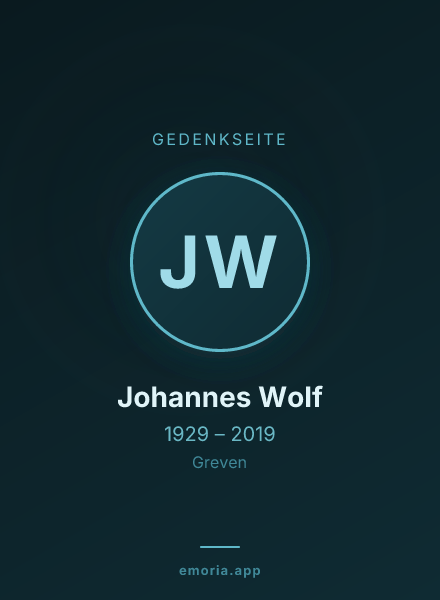 Gedenkportrait von Johannes Wolf