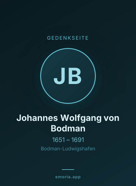 Gedenkportrait von Johannes Wolfgang von Bodman