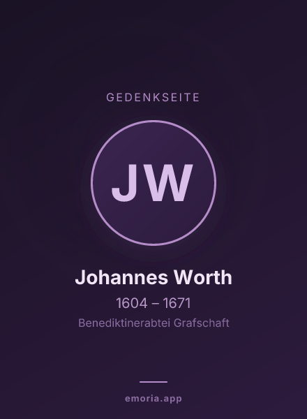 Gedenkportrait von Johannes Worth