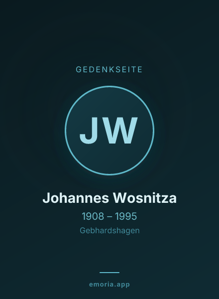 Gedenkportrait von Johannes Wosnitza