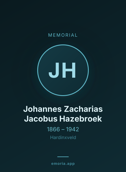 Memorial portrait of Johannes Zacharias Jacobus Hazebroek