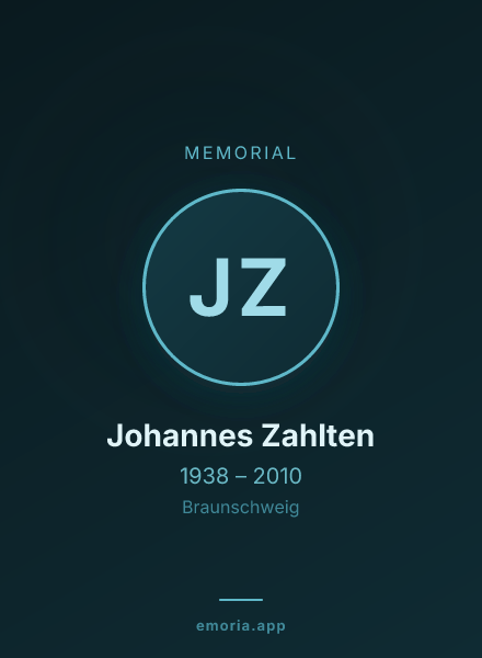 Memorial portrait of Johannes Zahlten