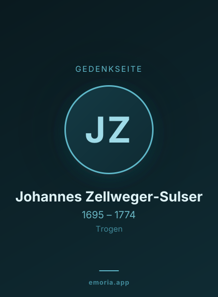 Gedenkportrait von Johannes Zellweger-Sulser