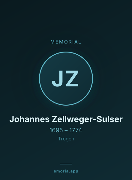 Memorial portrait of Johannes Zellweger-Sulser