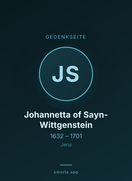 Gedenkportrait von Johannetta of Sayn-Wittgenstein