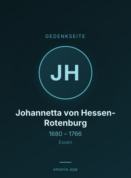 Gedenkportrait von Johannetta von Hessen-Rotenburg
