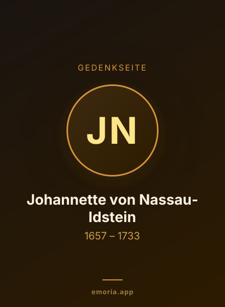 Gedenkportrait von Johannette von Nassau-Idstein