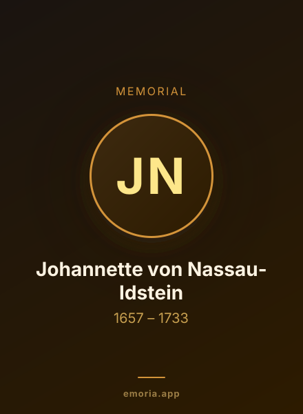 Memorial portrait of Johannette von Nassau-Idstein