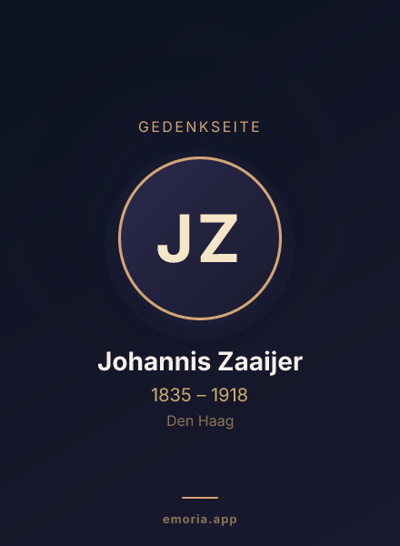 Gedenkportrait von Johannis Zaaijer