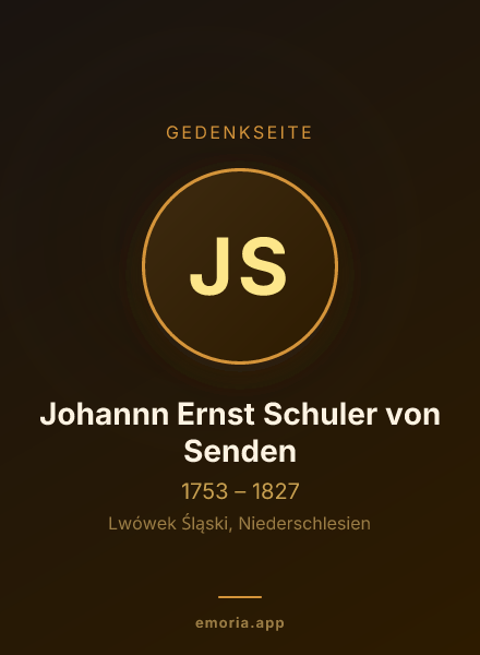 Gedenkportrait von Johannn Ernst Schuler von Senden