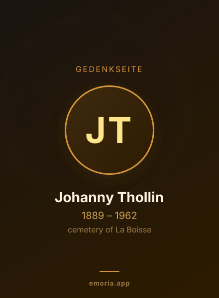 Gedenkportrait von Johanny Thollin