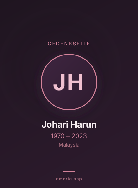 Gedenkportrait von Johari Harun