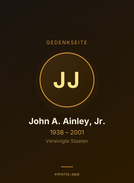 Gedenkportrait von John A. Ainley, Jr.