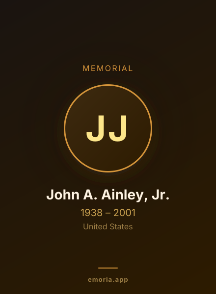 Memorial portrait of John A. Ainley, Jr.