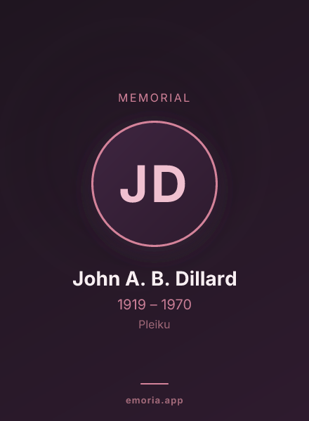 Memorial portrait of John A. B. Dillard